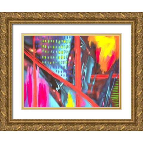 Color Crush I Gold Ornate Wood Framed Art Print with Double Matting by Stramel, Renee W.