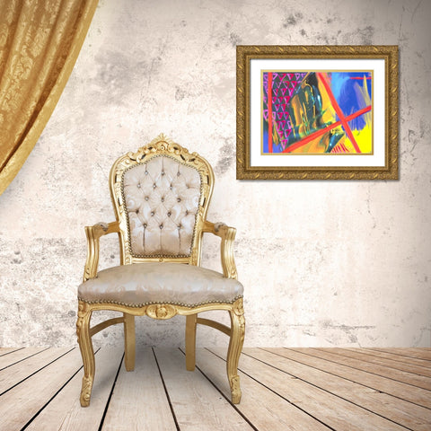 Color Crush II Gold Ornate Wood Framed Art Print with Double Matting by Stramel, Renee W.