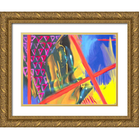 Color Crush II Gold Ornate Wood Framed Art Print with Double Matting by Stramel, Renee W.