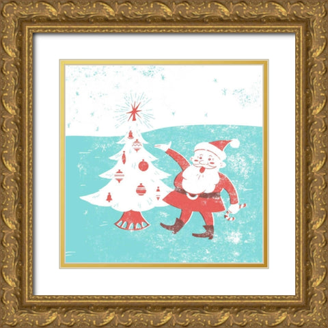 Mid-Century Christmas I Gold Ornate Wood Framed Art Print with Double Matting by Green, Jacob
