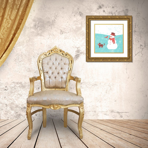 Mid-Century Christmas II Gold Ornate Wood Framed Art Print with Double Matting by Green, Jacob