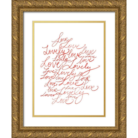 Lots of Love I Gold Ornate Wood Framed Art Print with Double Matting by Popp, Grace
