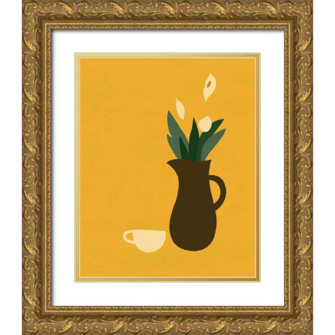 Mod Peace Lily I Gold Ornate Wood Framed Art Print with Double Matting by Green, Jacob
