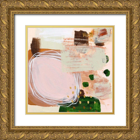 Floating Rose I Gold Ornate Wood Framed Art Print with Double Matting by Wang, Melissa