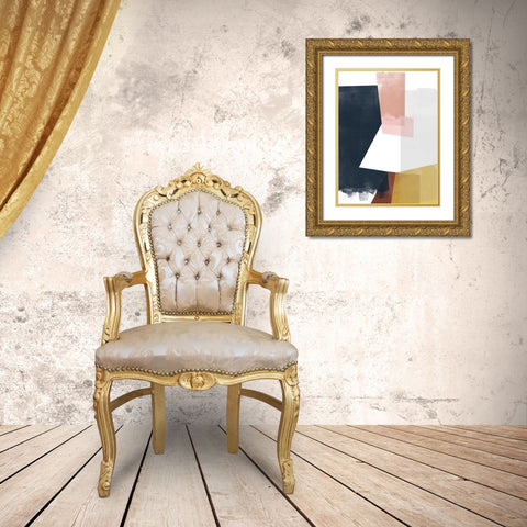 Multi Plane I Gold Ornate Wood Framed Art Print with Double Matting by Vess, June Erica