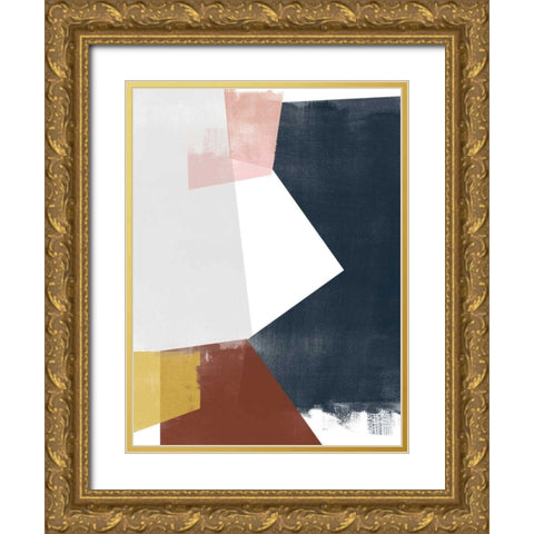 Multi Plane II Gold Ornate Wood Framed Art Print with Double Matting by Vess, June Erica