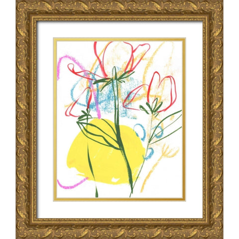 Tulip Formation IV Gold Ornate Wood Framed Art Print with Double Matting by Wang, Melissa