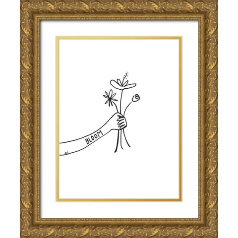 Bloom and Grow I Gold Ornate Wood Framed Art Print with Double Matting by Sizemore, Natalie