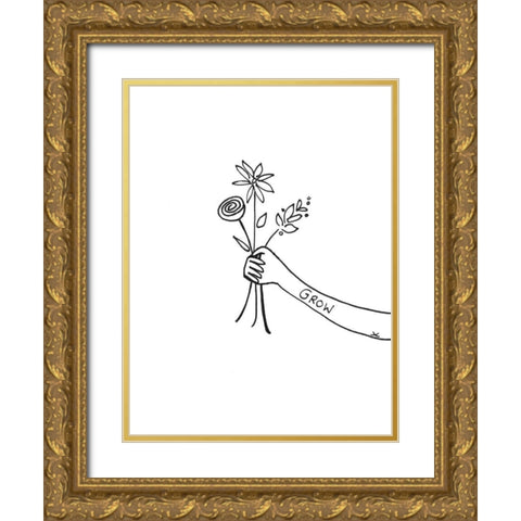 Bloom and Grow II Gold Ornate Wood Framed Art Print with Double Matting by Sizemore, Natalie