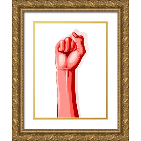 Color Block Fist I Gold Ornate Wood Framed Art Print with Double Matting by Popp, Grace