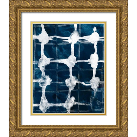 Indigo Memory I Gold Ornate Wood Framed Art Print with Double Matting by Vess, June Erica