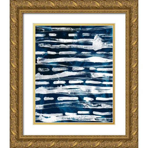 Indigo Memory III Gold Ornate Wood Framed Art Print with Double Matting by Vess, June Erica