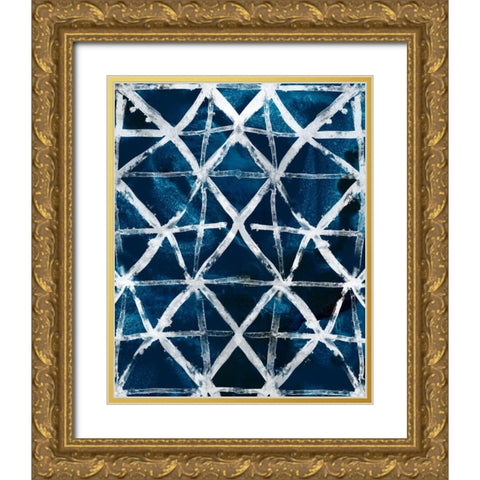 Indigo Memory V Gold Ornate Wood Framed Art Print with Double Matting by Vess, June Erica