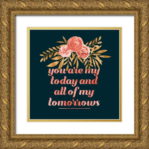 Glam Wedding II Gold Ornate Wood Framed Art Print with Double Matting by Popp, Grace