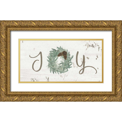 Wreath Sentiments II Gold Ornate Wood Framed Art Print with Double Matting by Popp, Grace