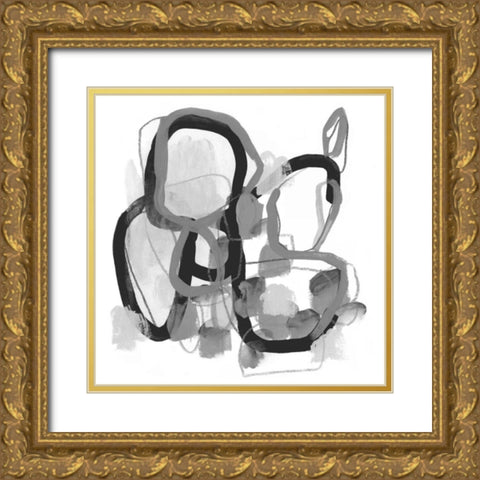 Black and Grey Pendulum I Gold Ornate Wood Framed Art Print with Double Matting by Vess, June Erica