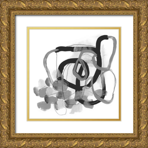 Black and Grey Pendulum II Gold Ornate Wood Framed Art Print with Double Matting by Vess, June Erica