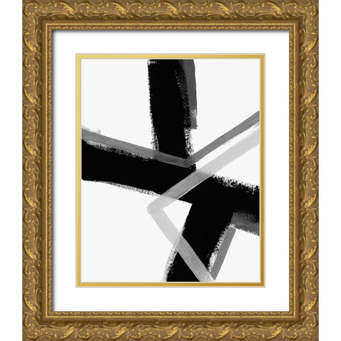 Angular Pulse IV Gold Ornate Wood Framed Art Print with Double Matting by Vess, June Erica