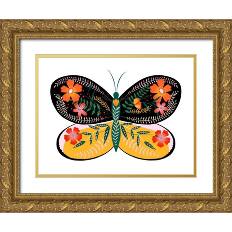 Butterfly Petals II Gold Ornate Wood Framed Art Print with Double Matting by Popp, Grace