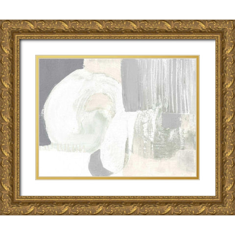 Neutral Curves I Gold Ornate Wood Framed Art Print with Double Matting by Goldberger, Jennifer