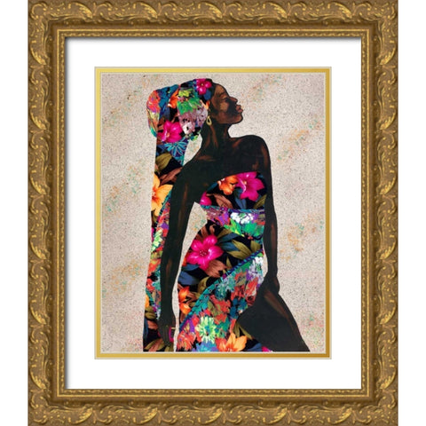 Woman Strong I Gold Ornate Wood Framed Art Print with Double Matting by Saunders, Alonzo
