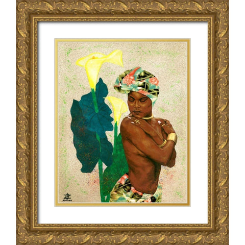 Woman Strong II Gold Ornate Wood Framed Art Print with Double Matting by Saunders, Alonzo