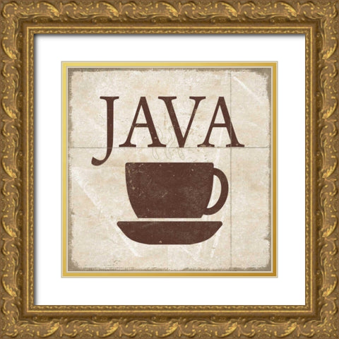 Simply Coffee III Gold Ornate Wood Framed Art Print with Double Matting by Saunders, Alonzo