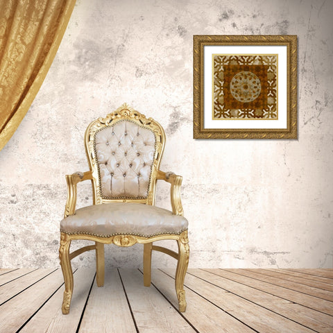 Squared Circle II Gold Ornate Wood Framed Art Print with Double Matting by Saunders, Alonzo