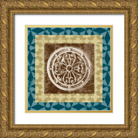 Squared Circle IV Gold Ornate Wood Framed Art Print with Double Matting by Saunders, Alonzo