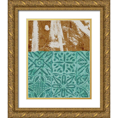 Tribal Pathways II Gold Ornate Wood Framed Art Print with Double Matting by Saunders, Alonzo