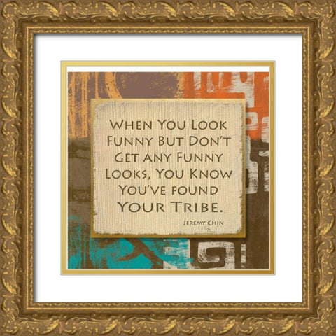 Tribe III Gold Ornate Wood Framed Art Print with Double Matting by Saunders, Alonzo