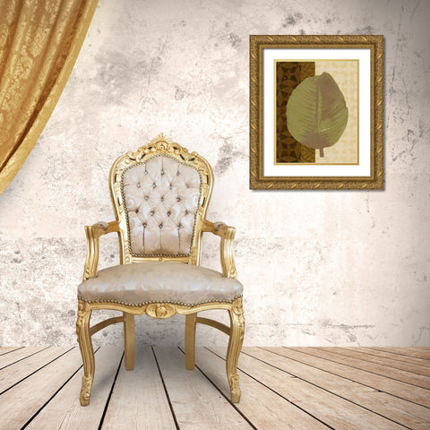 Tropical Leaf II Gold Ornate Wood Framed Art Print with Double Matting by Saunders, Alonzo