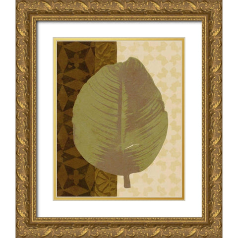 Tropical Leaf II Gold Ornate Wood Framed Art Print with Double Matting by Saunders, Alonzo