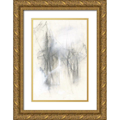 Finger Painting I Gold Ornate Wood Framed Art Print with Double Matting by Goldberger, Jennifer