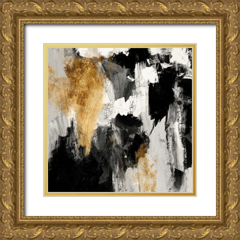 Neutral Gold Collage IV Gold Ornate Wood Framed Art Print with Double Matting by Borges, Victoria
