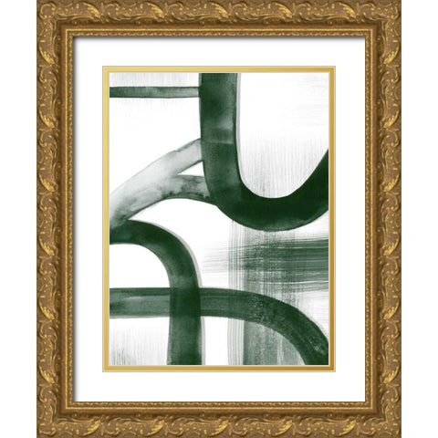 Watercolor Highways II Gold Ornate Wood Framed Art Print with Double Matting by Popp, Grace