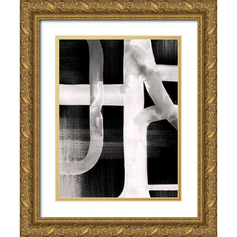 Watercolor Highways III Gold Ornate Wood Framed Art Print with Double Matting by Popp, Grace