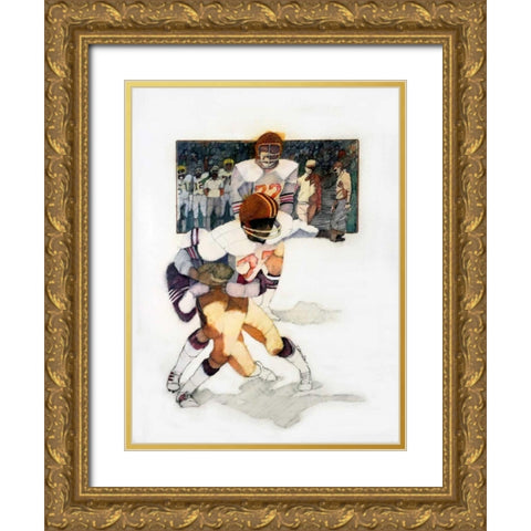 The Tackle Gold Ornate Wood Framed Art Print with Double Matting by Dean, Bruce