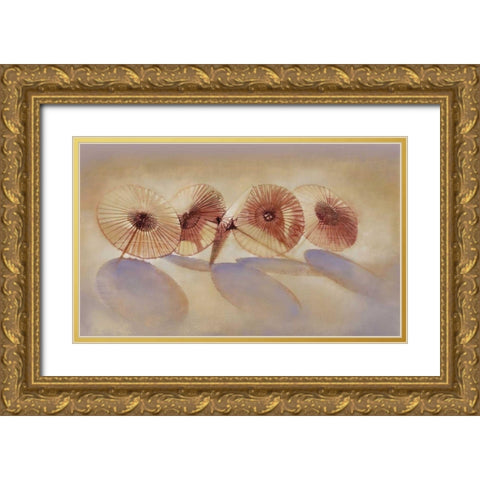 Parisols I Gold Ornate Wood Framed Art Print with Double Matting by Dean, Bruce
