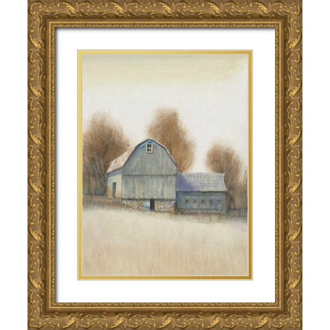 Barn Side I Gold Ornate Wood Framed Art Print with Double Matting by OToole, Tim