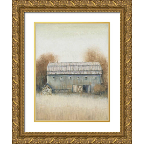 Barn Side II Gold Ornate Wood Framed Art Print with Double Matting by OToole, Tim