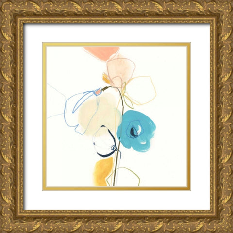 Contour Garden II Gold Ornate Wood Framed Art Print with Double Matting by Vess, June Erica