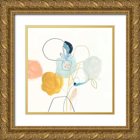 Contour Garden IV Gold Ornate Wood Framed Art Print with Double Matting by Vess, June Erica