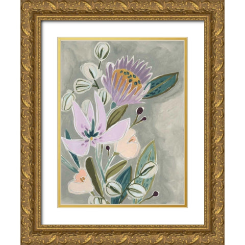 Spring Lilac II Gold Ornate Wood Framed Art Print with Double Matting by Vess, June Erica