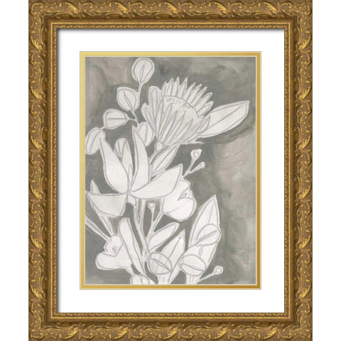 Spectral Blooms II Gold Ornate Wood Framed Art Print with Double Matting by Vess, June Erica