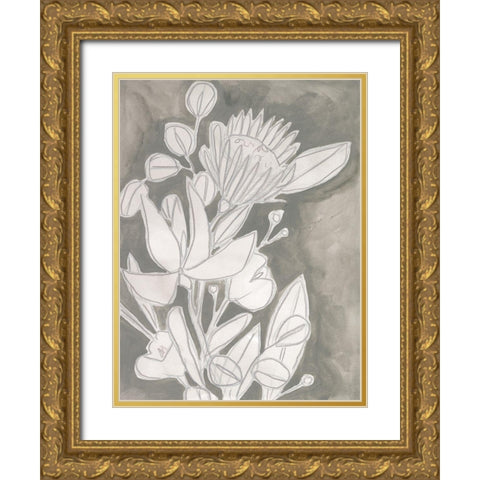 Spectral Blooms II Gold Ornate Wood Framed Art Print with Double Matting by Vess, June Erica