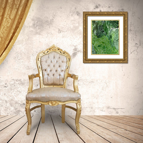 Upright Greenery I Gold Ornate Wood Framed Art Print with Double Matting by Popp, Grace