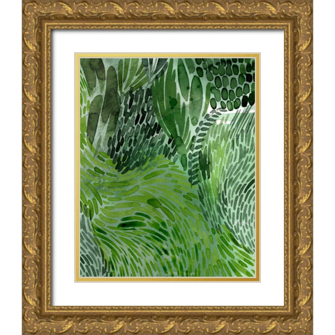 Upright Greenery I Gold Ornate Wood Framed Art Print with Double Matting by Popp, Grace