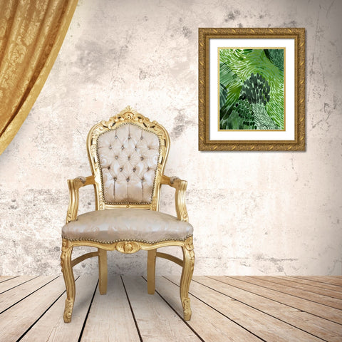 Upright Greenery II Gold Ornate Wood Framed Art Print with Double Matting by Popp, Grace