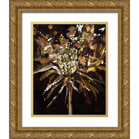 Floral Celebration I Gold Ornate Wood Framed Art Print with Double Matting by Wang, Melissa